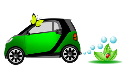 Beautiful eco car, ecology concept