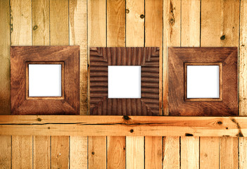 Three wooden frames