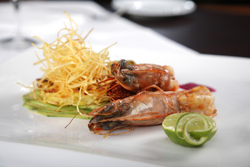 Royal shrimps cooked