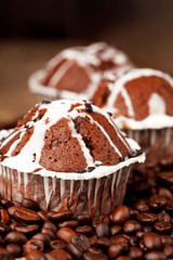 chocolate muffins with coffee