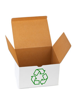 Box with recycling sign
