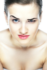 Obraz premium Portrait of the beautiful girl in light tones