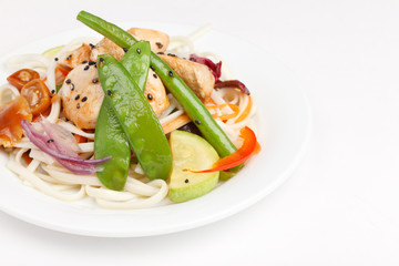 chicken with vegetables and noodles