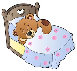 Gardinen Süßer schlafender Teddybär © Klara Viskova