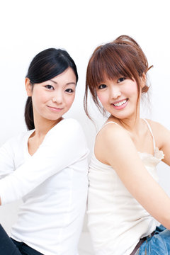 two beautiful asian women