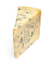 Stilton cheese isolated on a white background