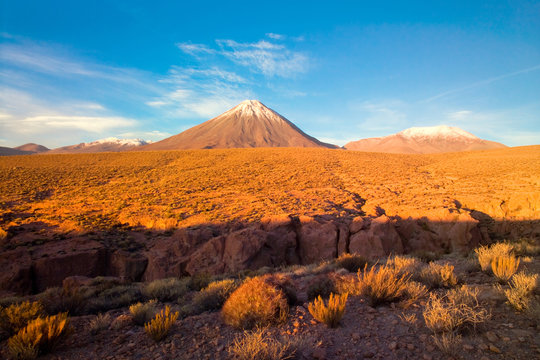 Licancabur Volcano at the Altiplano, Chile, South America