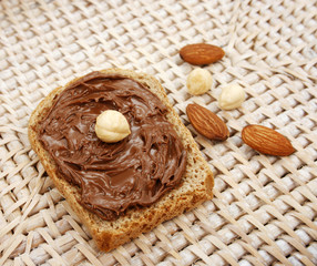 Bread with chocolate cream
