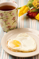heart shape fried egg