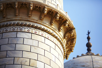 Mosque minaret and dome detail of Taj Mahal India - 29743985