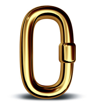 Gold Chain Link Single Security Symbol Icon Business Power