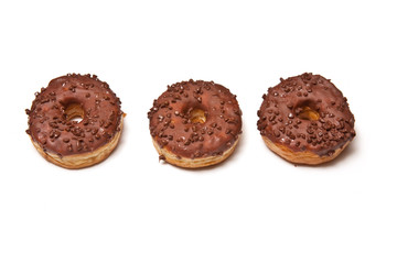 Chocolate covered ring donuts 