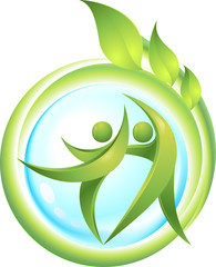 Eco-icon with green dancers