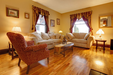 Luxury gold historical living room