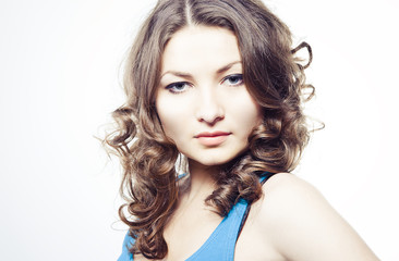 Fototapeta premium young woman and her beautiful hairstyle