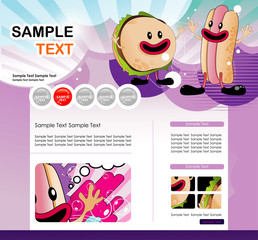 fast food website template vector