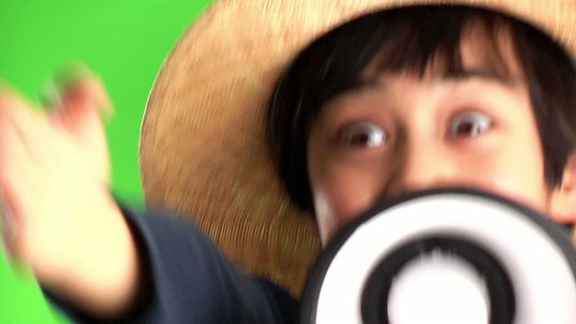 child with megaphone