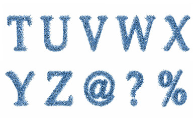 letter water drops alphabet on white background  part 3