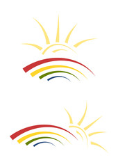 Obraz premium Sonne und Regenbogen (zweiteiliges Set)