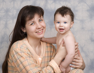 The young woman with the child