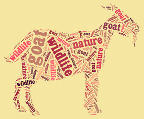 Textcloud: silhouette of goat