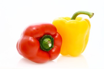 Yellow and red fresh peppers