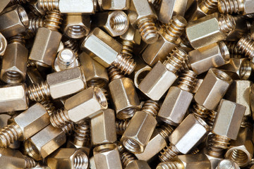 Close up of metal screws