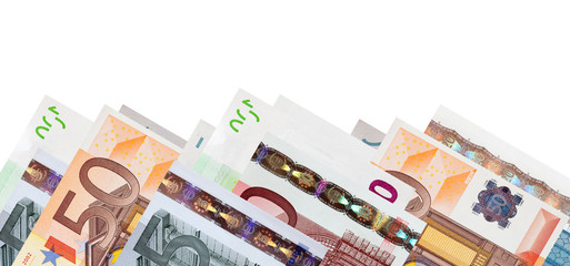 Obraz na płótnie Canvas Border of euro banknotes