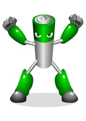  Stripfiguur van een robotbatterij © rudall30