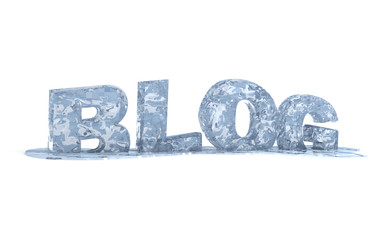 Blog symbol - 3d icy text
