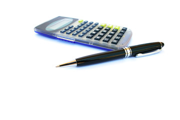 Calculator and pen