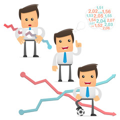 set of funny cartoon bookmaker