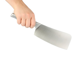 knife for meat in hand