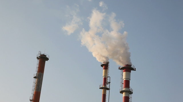 Industrial chimney and air pollution