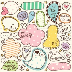 Tapeten cute doodle cartoon words label © tanaya