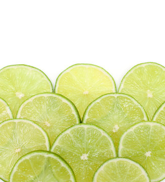 slices of lime and empty space for your text