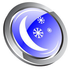Moon with snow - weather icon