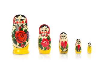 matrioshka doll isolated white background