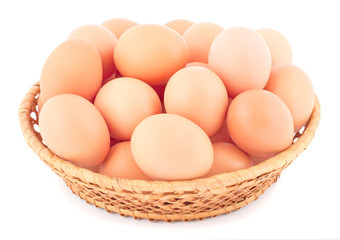 Basket with eggs.