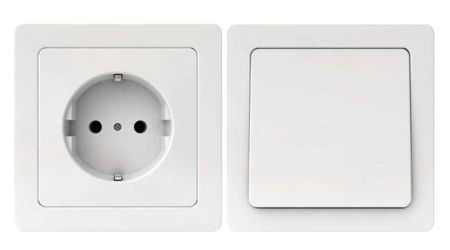Schalter und Steckdose mit Freistellungspfad