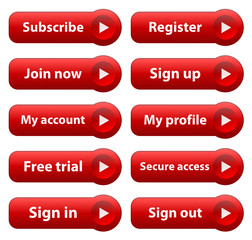 Fototapeta premium MARKETING Web Buttons (subscribe sign up register online join)