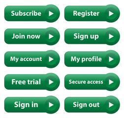 MARKETING Web Buttons (online sign up register subscribe join)