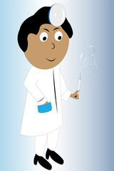 vector illustration of a doctor with a syringe