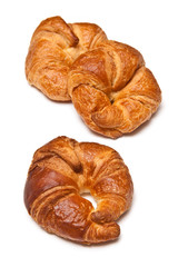 Croissants isolated on a white ackground.