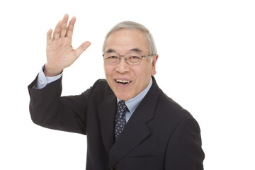 old Japanese male businessman greetings