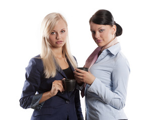 two businesswoman during a break coffee