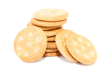 Fototapeta na wymiar Round salty crackers