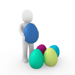 3d human easter egg colorful