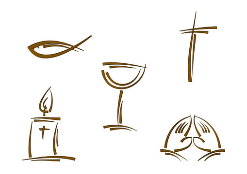Clipart-Set: Symbole f&uuml;r Religion und Feiertage