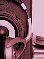 headphone and speaker near-CD